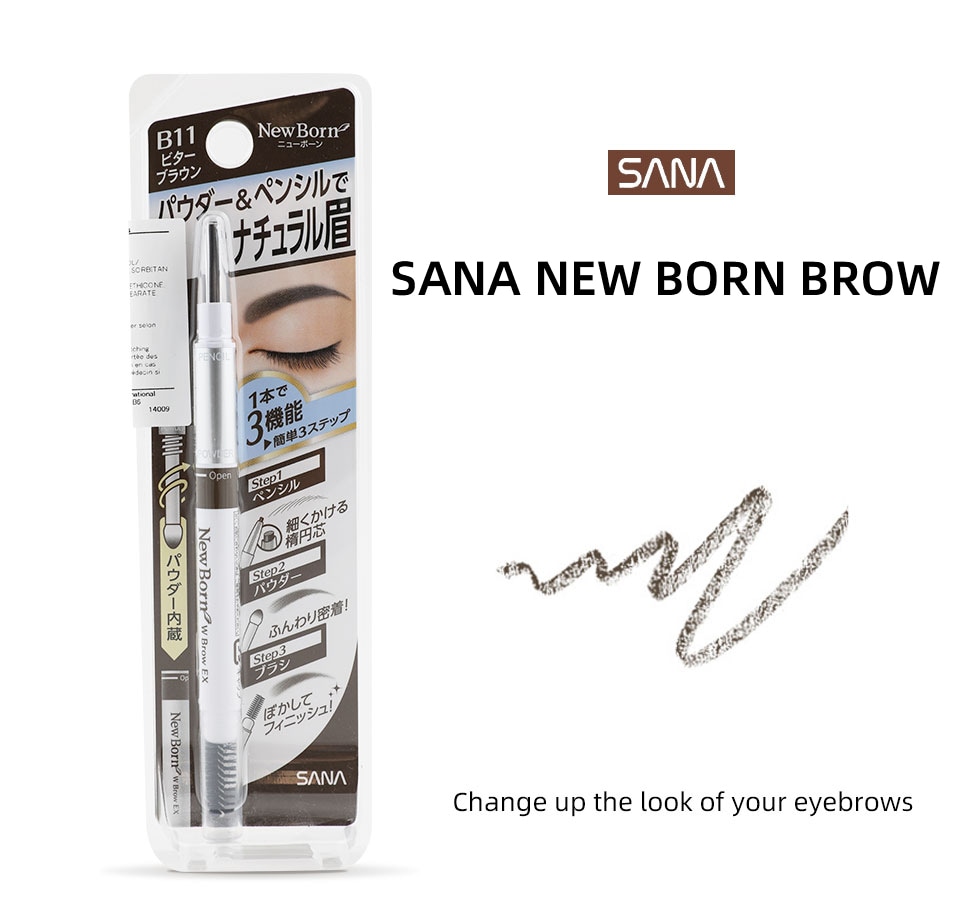 Crayon à sourcils 3 en 1 Sana Newborn #B9 Marron Camel ｜ 大统华 